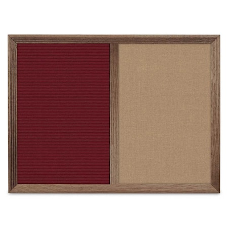 United Visual Products Enclosed Corkboard, 1 Door, 60"x36", 4" Fra UV3417-SATIN-RUBBER